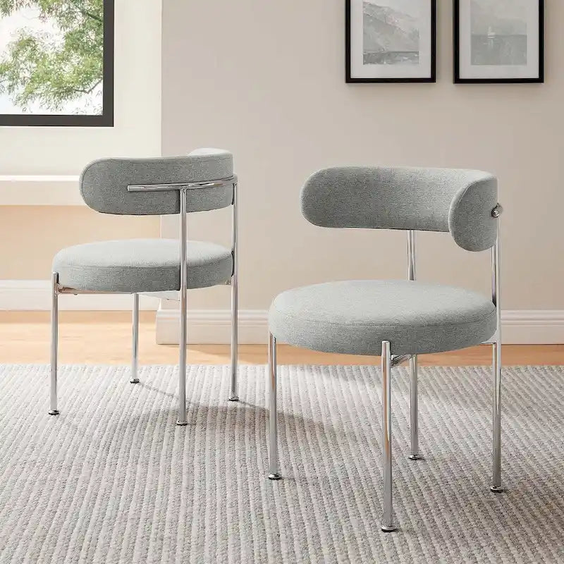 Chaises de salle à manger en tissu Albie – Lot de 2