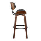 Ensemble de 2 tabourets de bar Lombardi Noyer/Noir - LumiSource : Hauteur fixe, Touffeté, Assise de 30,5, Milieu de siècle