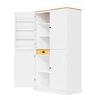40,2x20x71,3 cm Grande armoire de cuisine sur pied avec 2 tiroirs, 2 étagères réglables et 8 compartiments de porte