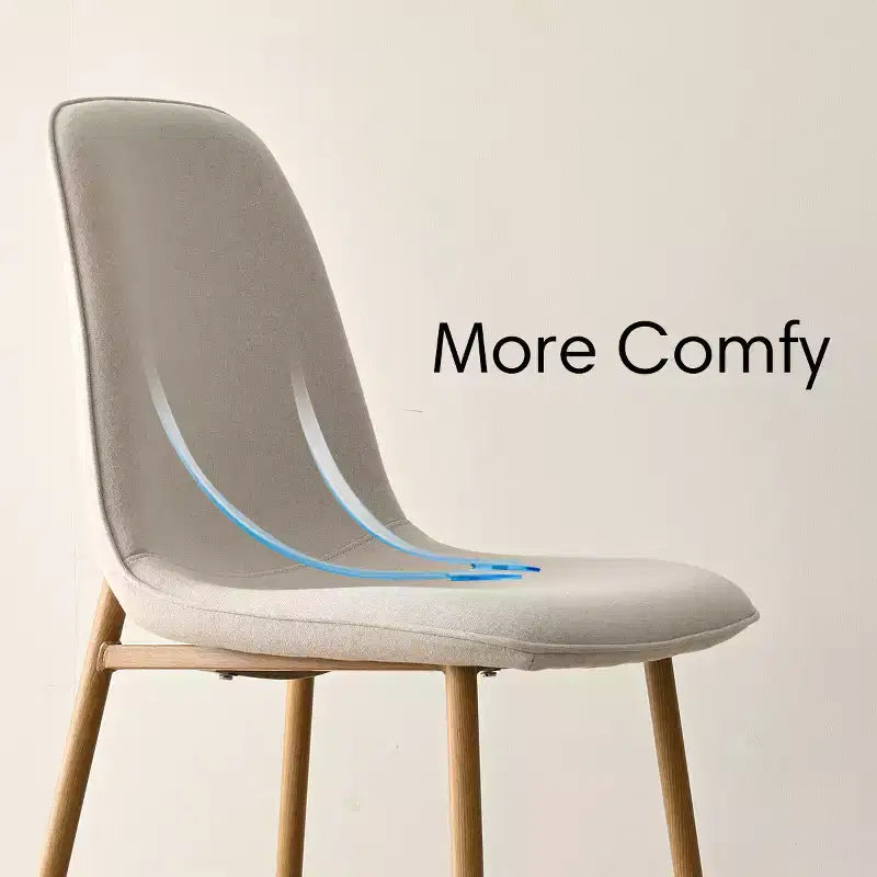 Ensemble de salle à manger rond 5 pièces, table piédestal 37" avec plateau aspect bois et chaises courbées rembourrées, style moderne-Panipeachy