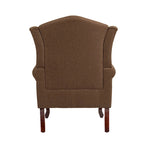 2 fauteuils d'appoint à dossier haut traditionnels, revêtus de tissu