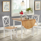 Ensemble de salle à manger 3 pièces avec table à rallonges style cottage rustique