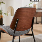 Lot de 2 chaises en similicuir avec pieds en métal
