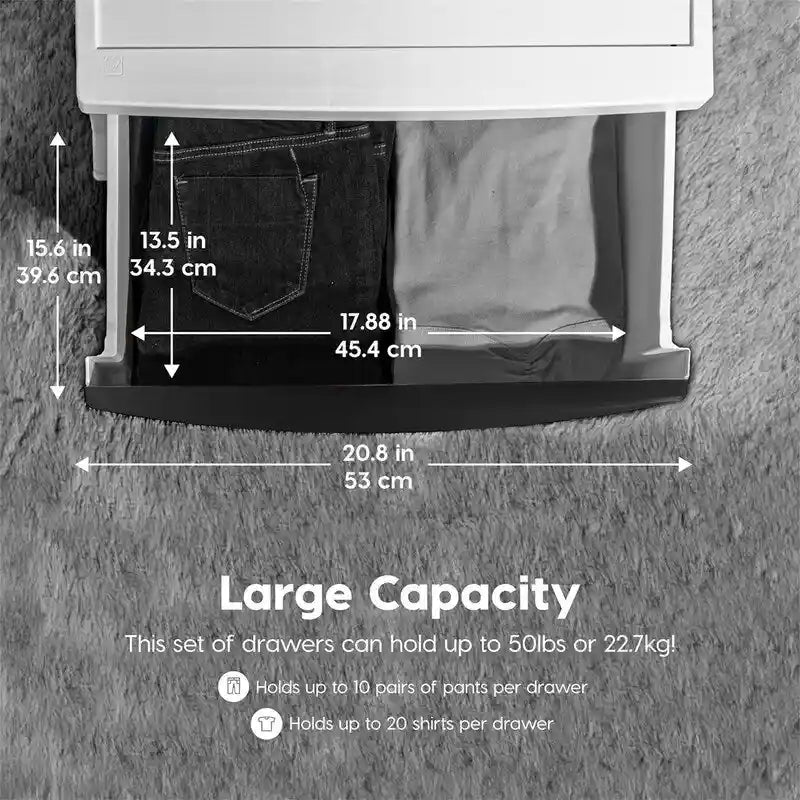 Commode de rangement large à 4 tiroirs