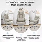 Efomao Chaise de Bureau Ergonomique 400 lbs, Grande Chaise d'Ordinateur en Cuir PU pour Personnes de Grande Taille, Fauteuil de Direction avec Repose-Pieds et Soutien Lombaire