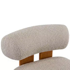 Fauteuil d'appoint moderne en bouclette avec dossier roulé, cadre en bois massif, siège d'appoint rembourré pour salon, chambre ou bureau