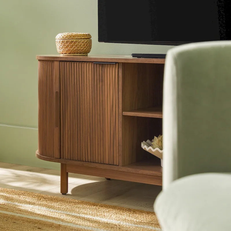 Meuble TV Middlebrook Modern Reeded de 60 po avec bords arrondis