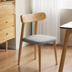 Chaise de salle à manger moderne sans accoudoirs en cuir à dossier bas