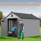 Abri de jardin en résine toutes saisons avec plancher, 1,8 m x 1,2 m/1,8 m x 2,4 m/2,4 m x 1,8 m/2,4 m x 3 m, Spire Tool Shed
