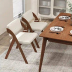 Gymax Ensemble de 4 chaises de salle à manger Chaise de cuisine pliante avec pieds en bois d'hévéa