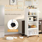 Meuble de cuisine Costway à 5 niveaux avec rangement, buffet mobile pour micro-ondes, portes basculantes, blanc/noir/gris/vert