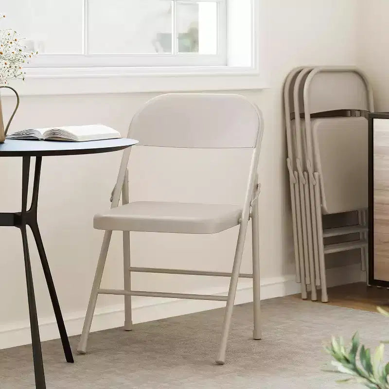 Lot de 8 chaises pliantes tout acier avec dossier, chaises pliantes en métal robustes, capacité de 159 kg, convient pour l'intérieur et l'extérieur