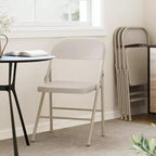 Lot de 8 chaises pliantes tout acier avec dossier, chaises pliantes en métal robustes, capacité de 159 kg, convient pour l'intérieur et l'extérieur