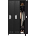 Armoire de rangement en acier Garvee, casier métallique robuste de 72 po pour école, gymnase et bureau, noir
