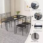 Ensemble de salle à manger rectangulaire Dyonery pour 4 personnes, table de cuisine 5 pièces et 4 chaises, ensemble de table de salle à manger, ensemble de table de cuisine compact pour petit espace