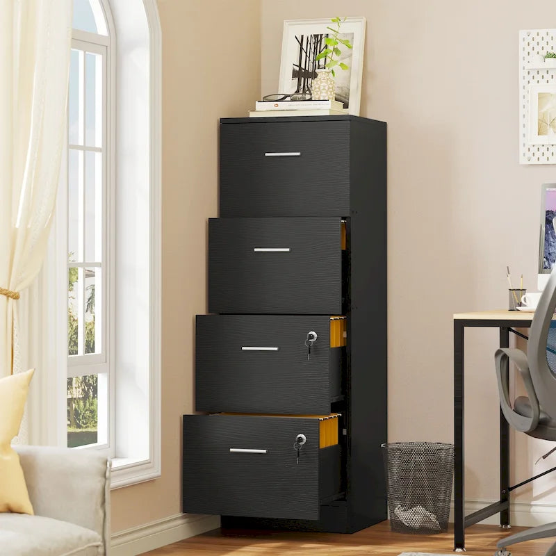 Moasis 51H Classeur Vertical à 4 Tiroirs Verrouillable pour Bureau à Domicile