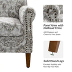 Fauteuil de salon Giampiero avec garniture cloutée (lot de 2) par HULALA HOME