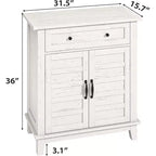 Armoire de rangement rustique 80 cm, avec portes à lattes, 3 niveaux réglables, casier à double porte, pour cuisine, salle à manger et bureau à domicile