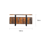 Buffet 4 portes Kappelman Grey Sheesham et Noir