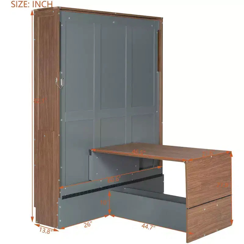 Lit escamotable GDF Studio Lawrence double avec bureau pliable