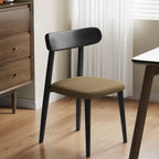 Chaise de salle à manger moderne sans accoudoirs en cuir à dossier bas