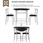 Table de salle à manger abattante de 80 cm pour petit espace, ensemble table de cuisine pour 2 personnes