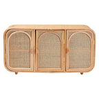 Meuble de rangement 3 portes en rotin naturel Bohème Evania
