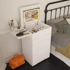 Famapy Coiffeuse de rangement blanche pliable - Table de maquillage compacte avec organisation