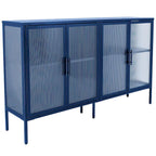 Meuble en métal et verre trempé avec étagère réglable