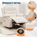 Fauteuil inclinable releveur avec massage et chauffage, fauteuils inclinables électriques surdimensionnés, siège de cinéma maison avec 2 porte-gobelets latéraux, fauteuil simple inclinable à bascule