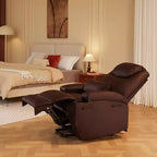 Fauteuil inclinable électrique avec fonction releveur, massage et chauffage Bestier 34,6 po, fauteuil inclinable en similicuir avec poches latérales et porte-gobelets