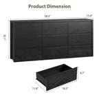 Commode à 9 tiroirs pour chambre à coucher, grande commode moderne en bois avec grand espace de rangement, organisateur de commode en bois pour salon, couloir, entrée