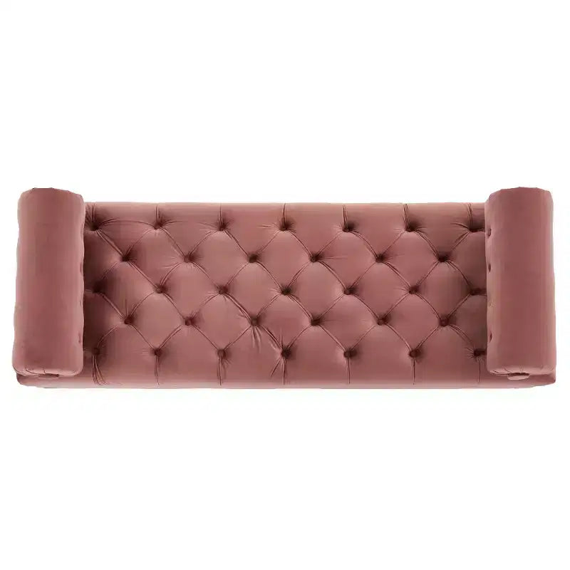 Banc de bout de lit moderne pour chambre à coucher, banc de fenêtre rembourré en velours avec 2 oreillers détachables pour salon ou entrée - Panipeachy