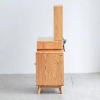 Commode GDFStudio Crichton en chêne massif moderne avec 4 tiroirs et étagères