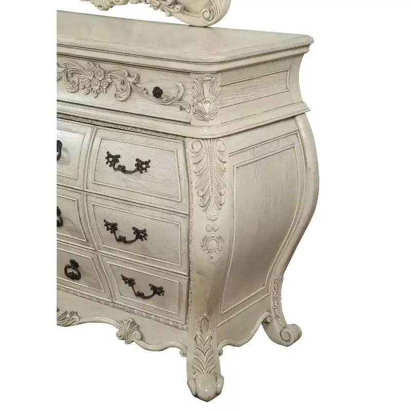 Commode finition blanc antique