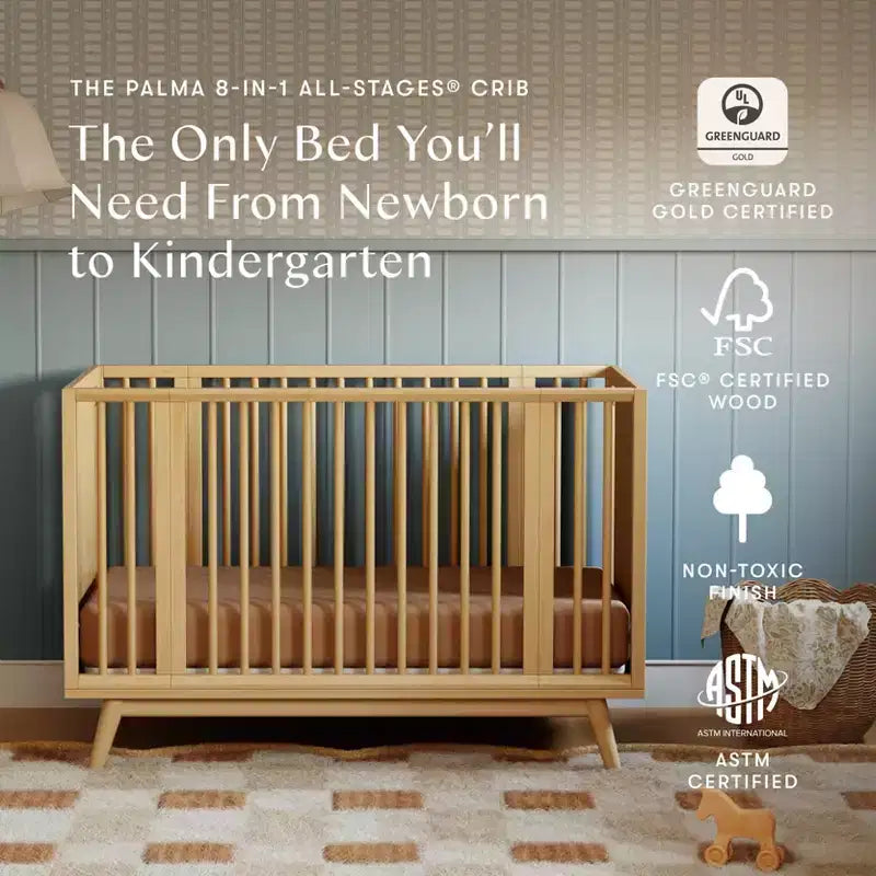 Lit de bébé convertible 8-en-1 Babyletto Palma avec berceau et kits pour lit de tout-petit
