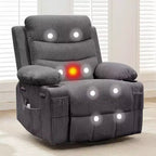 Fauteuil inclinable releveur avec massage et chauffage, fauteuils inclinables électriques surdimensionnés, siège de cinéma maison avec 2 porte-gobelets latéraux, fauteuil simple inclinable à bascule