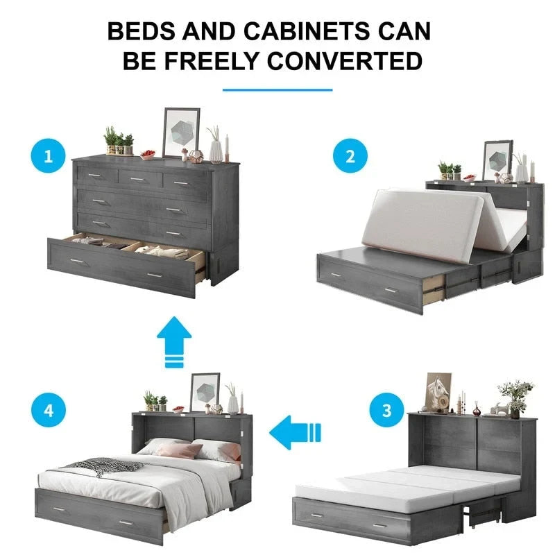 Lit escamotable Mixoy Murphy avec matelas et tiroir