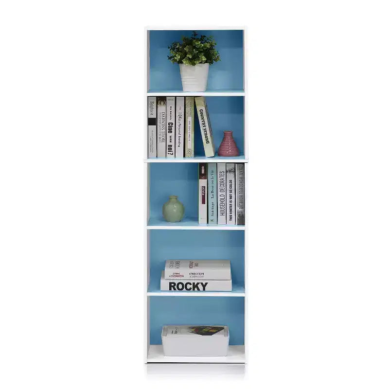 Furinno Étagère de rangement réversible 5 cubes pour livres, ouverte, horizontale ou verticale