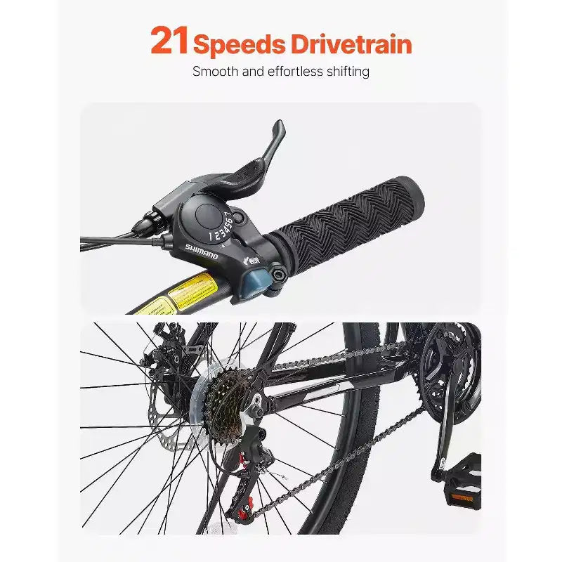VTT 29 pouces avec suspension avant, cadre en aluminium 21 vitesses avec double frein à disque