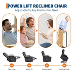 Fauteuil inclinable releveur avec massage et chauffage, fauteuils inclinables électriques surdimensionnés, siège de cinéma maison avec 2 porte-gobelets latéraux, fauteuil simple inclinable à bascule