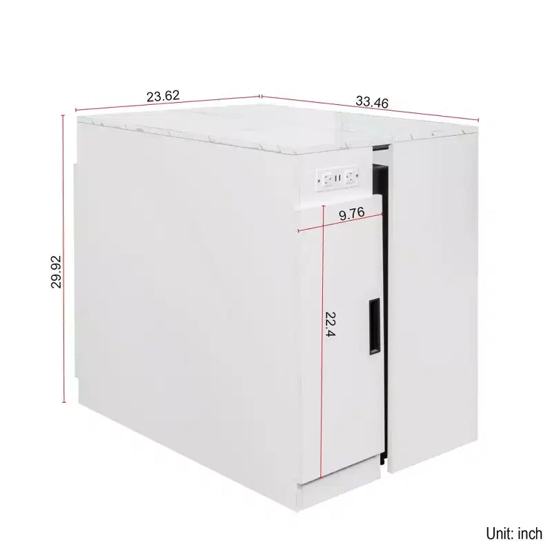 CLIHOME Table à manger extensible moderne multifonctionnelle avec prise, Table extensible peu encombrante avec rangement
