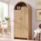 Garde-manger haut et arqué de 71 po, armoire de rangement moderne avec 3 tablettes réglables, 6 tablettes de porte, pour cuisine, salon