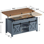 Table basse relevable 2 portes coulissantes style grange Table à manger avec rangement