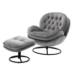 Fauteuil d'appoint avec pouf