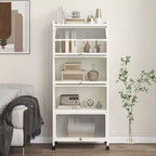 Meuble de cuisine Costway à 5 niveaux avec rangement, buffet mobile pour micro-ondes, portes basculantes, blanc/noir/gris/vert
