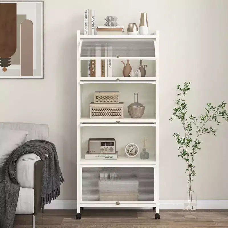 Meuble de cuisine Costway à 5 niveaux avec rangement, buffet mobile pour micro-ondes, portes basculantes, blanc/noir/gris/vert