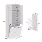 Meuble de Rangement de Salle de Bain Moderne Blanc Famapy avec Panier à Linge Inférieur