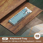 Bureau d'ordinateur en L, bureau de jeu avec tiroir à clavier, prises de courant et éclairage LED