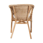 Chaise de salle à manger Abbey en rotin naturel, style bohème moderne
